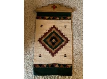 Zapotec Indian Oaxaca Rug - Wood / Cross Accent Wall Hanging