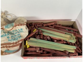 Vintage Lincoln Logs (w Bag)