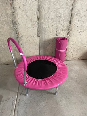 Pink Exercise Trampoline And Yoga Mat