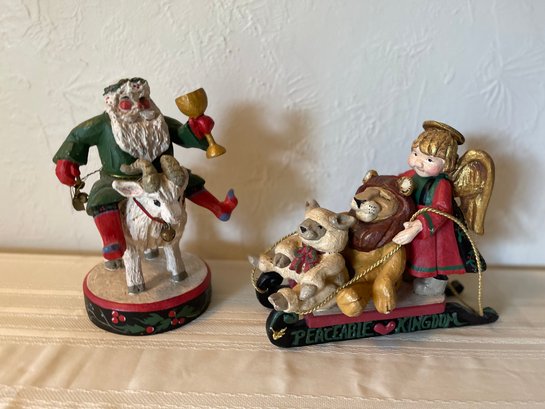 House Of Hatten Father Christmas And Peaceable Kingdom Animals On Sleigh