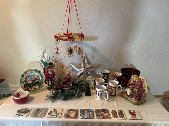 Vintage Swedish Wreath, Vintage Gnarlies Elf On A Chair, Vintage Coasters And More!