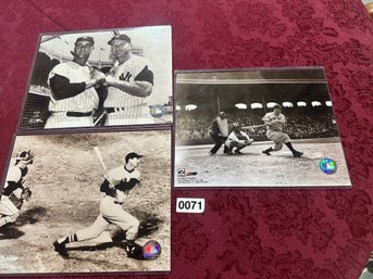 3 Large Baseball Cards In Covers