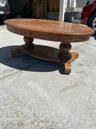 Solid Wood Oval Pedestal Table