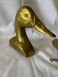 Soild Brass Duck Bookends