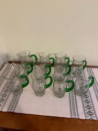 Glasses Mugs Green Handle