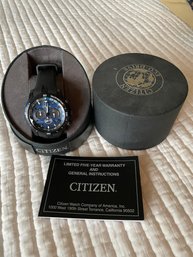 New. Mens Citizen Blue Chrono Watch