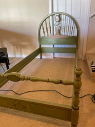 Cute Green Twin Antique Bed Frame