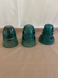 Three Antique Electric Insulators