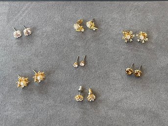 Gold Tone And Imitation Stone Earrings