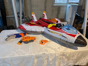 Inflatable Air Strike With Water Gun Attached, Nerf Guns