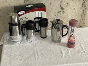 Starbucks Barista Brushed Stainless Steel French Press And Drinking Ware