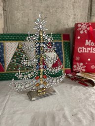 Pretty Rhinestone Tree And Other Christmas Items