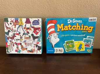 Dr Seuss Matching Game And Dog Puzzle