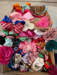 Large Lot Of Bows And Headbands