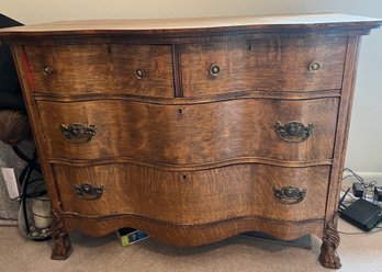 Antique Solid Oak Dresser, 4 Drawers. Original Handles/knobs