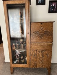 Antique Curio/small Desk. Sold Oak,