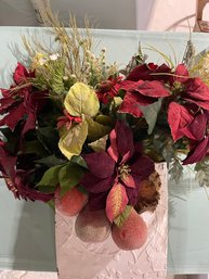 Large Christmas Decor And Silk Flowers