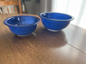 Cobalt Blue Glass Pyrex Bowls. 1L, 1.5L