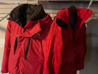 Two Women's Red Sm Winter Jackets
