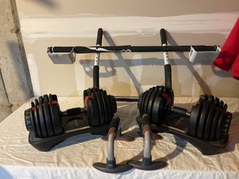 Bowflex SelectTech Dumbbells And Other Exercise Items.