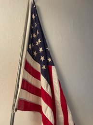 US Flag And Pole
