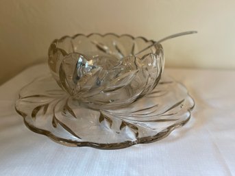 Crystal Punch Bowl And Platter