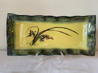Yellow And Green Signed Platter