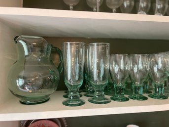 Recycled Glass Set And Pitcher