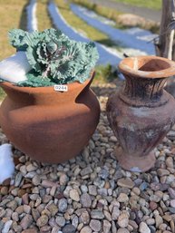 Two Mismatched Pots