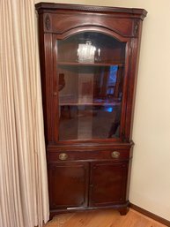 Vintage Mahogany Corner Curio Cabinet