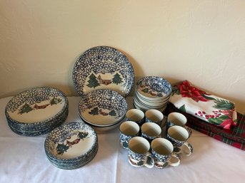 Cabin In The Snow Dinner Ware