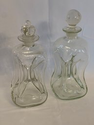 Rare Pinched Glass Bottles