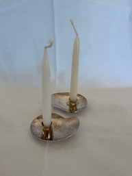 Vintage 1960s Danish Mini Candlesticks Pair By Christmas Jensen