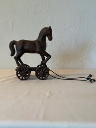 Vintage Cast Iron Pull Horse