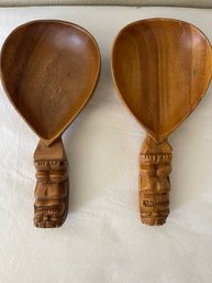 Paul Marshall Large Wood Tiki Spoons