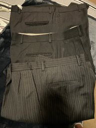 3 Mens Dress Slacks.  4 Mens L/XL Belts. See Pics For Sz