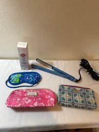 Glo Light Therapy (unused), Flatiron, Lilly Pulitzer Eye Mask, 2 Nakeup Bags