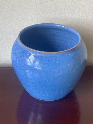 Hand Thrown Pottery Signed 'binks' Blue Glaze T9