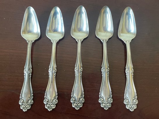 Set Of 5 Antique Holmes & Edwards Silver Plate 'Venice 1904' Tea Spoons S9