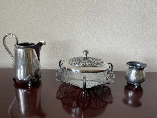 (4pc) Lot Of Vintage Silver Plate  S23