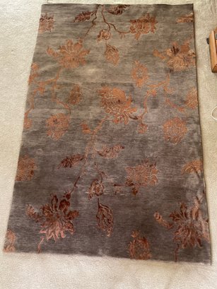 Hand Knotted 100 Wool & Silk Area Rug (modern Living) L205