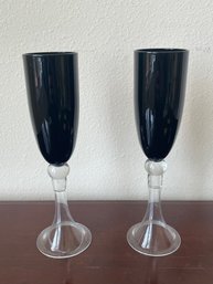 Pair Of Pier I 'Dante' Champagne Flutes Mint K56