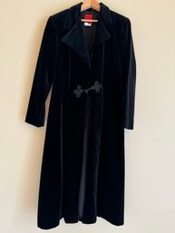 JS Collection Full Length Velvet Coat Size Medium