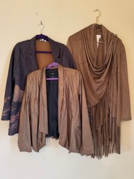 Three Piece Lot Of Faux Leather Jackets