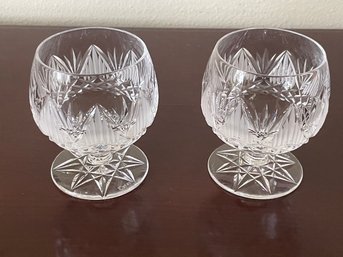 Mint Pair Of Vintage Tyrone Crystal Shannon Suite Brandy Snifters K69