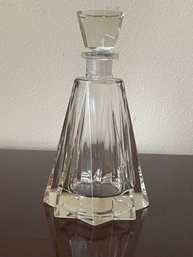 Vintage Art Deco Clear Glass Decanter W/ Star Shaped Stopper K71