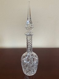 Vintage American 'pinwheel' By American Cut Decanter W/ Stopper K72