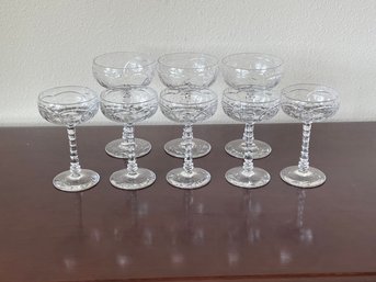 8pc Set Of Antique Libbey Rock Sharpe Bristal Crystal Stemware K83