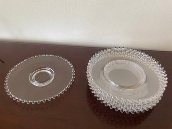 Set Of 9 Vintage Imperial Clear Glass 'candlewick' Luncheon Plates K88