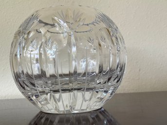 Made In Poland Lead Crystal Rose. Bowl W/ Label Intact - Like New! K95